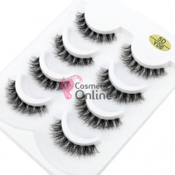 Gene false tip banda, 4 perechi Natural Soft cu banda Transparenta Cod 5DY06 + 1 Pensula de Make-up Cadou